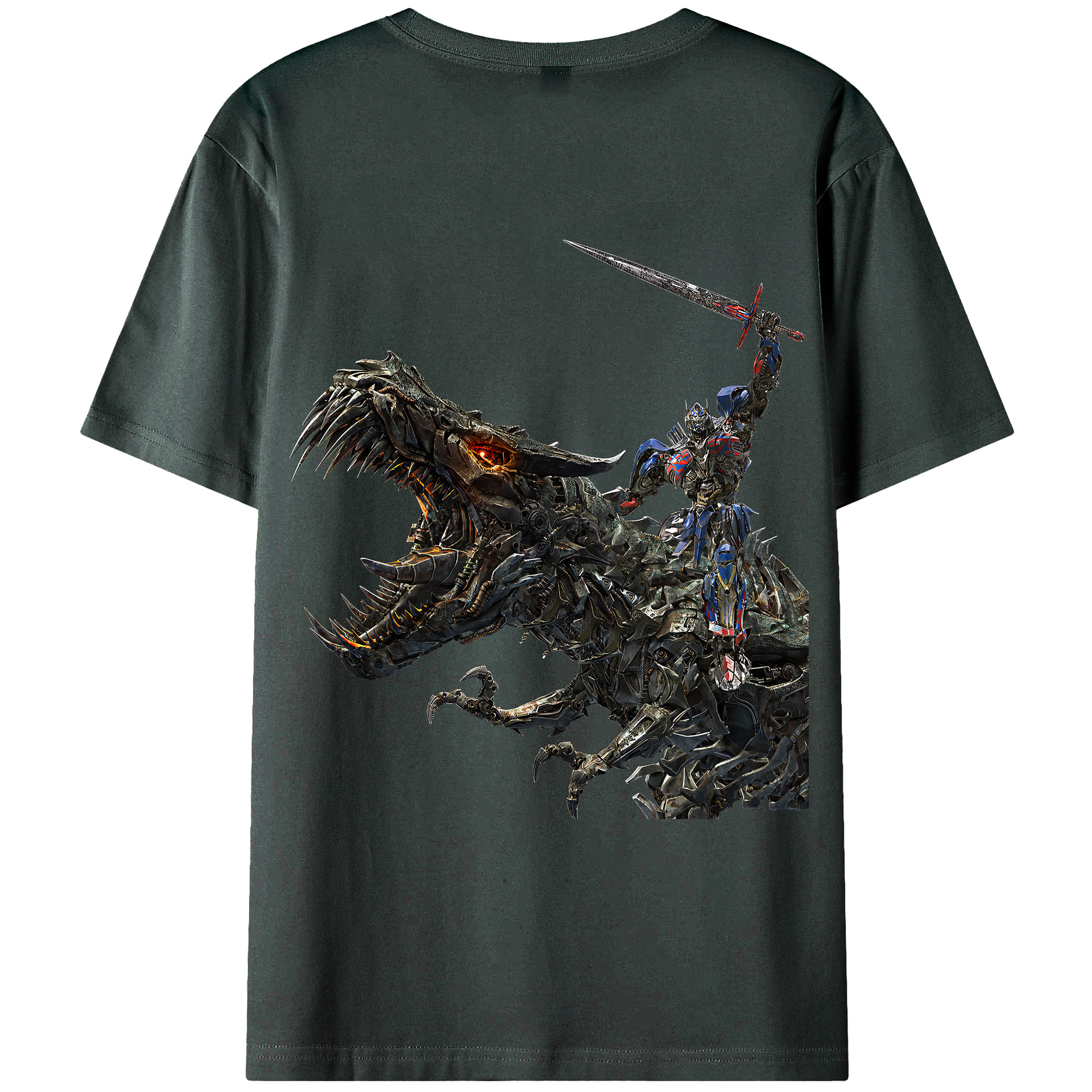 （画像用） Transformers トランスフォーマー 綿100％ メンズ半袖Tシャツ（バックプリント） 通気性